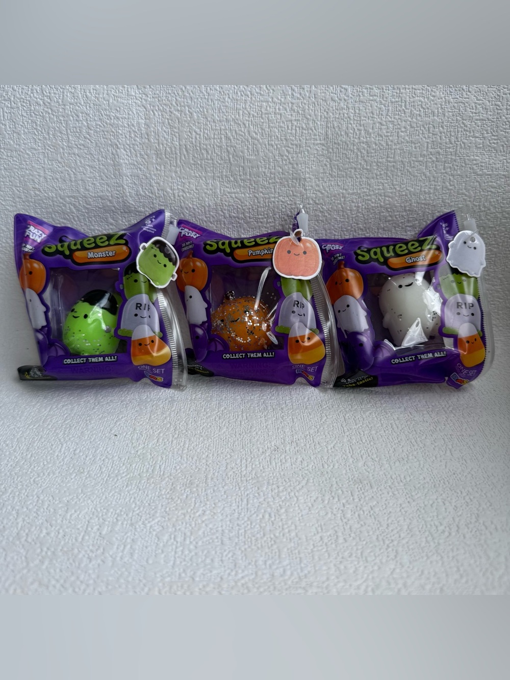 RMS Crazy Fun Taba Squeez Halloween Squishy Set Monster Pumpkin Ghost New